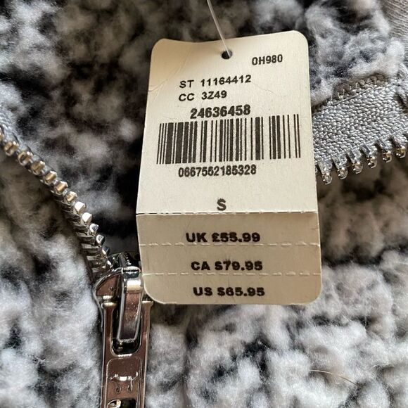 Victoria’s Secret PINK Pullover Sherpa Quarter Zip Top Crop New Women Size Small - Picture 6 of 7